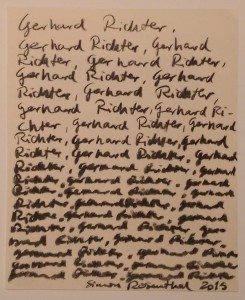Gerhard Richter, C.a. Din A4, Kohle auf Papier, 2015.