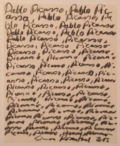 Pablo Picasso, C.a. Din A4, Kohle auf Papier. 2015.